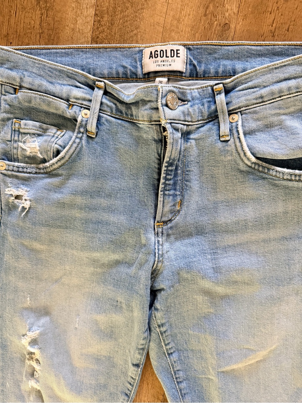 AGOLDE Isabel Slim Boyfriend Jeans in Dreamer size 26